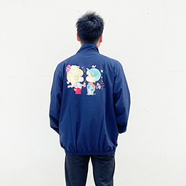 水森亜土 ナイロンジャケット (L) ネイビー カップルアウター アパレル