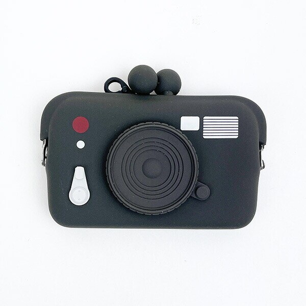カメラモチーフ DO-MO CAMERA シリコン製がまぐちカードケース ブラック ドーモカメラ 小物入れ