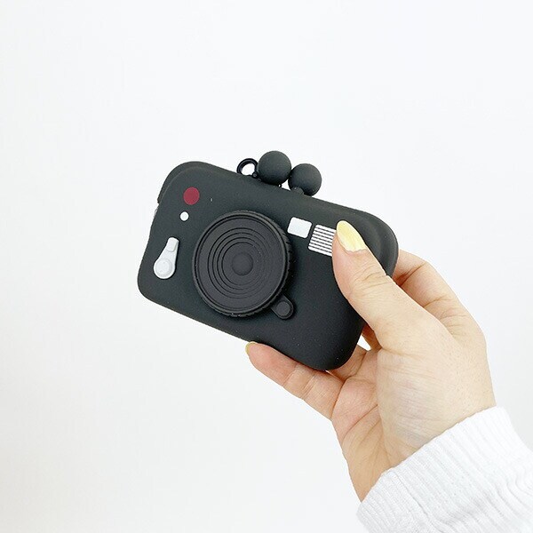 カメラモチーフ DO-MO CAMERA シリコン製がまぐちカードケース ブラック ドーモカメラ 小物入れ