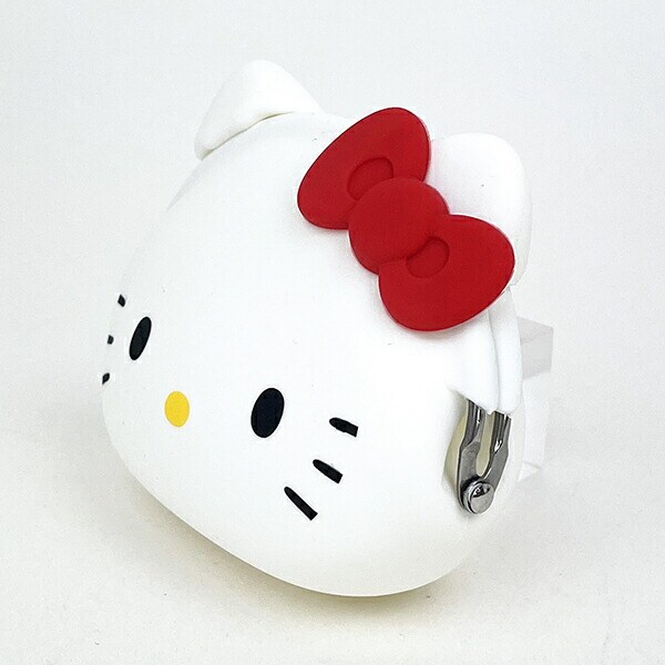 サンリオ ハローキティ フェイス型シリコンがまぐちポーチ mimi POCHI ホワイト Sanrio