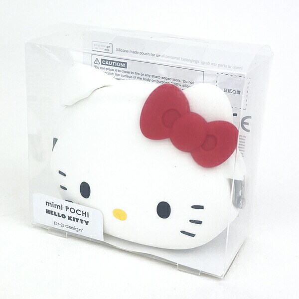 サンリオ ハローキティ フェイス型シリコンがまぐちポーチ mimi POCHI ホワイト Sanrio
