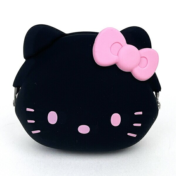 サンリオ ハローキティ フェイス型シリコンがまぐちポーチ mimi POCHI ブラック Sanrio