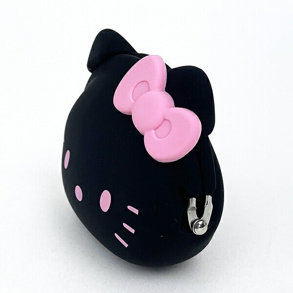 サンリオ ハローキティ フェイス型シリコンがまぐちポーチ mimi POCHI ブラック Sanrio