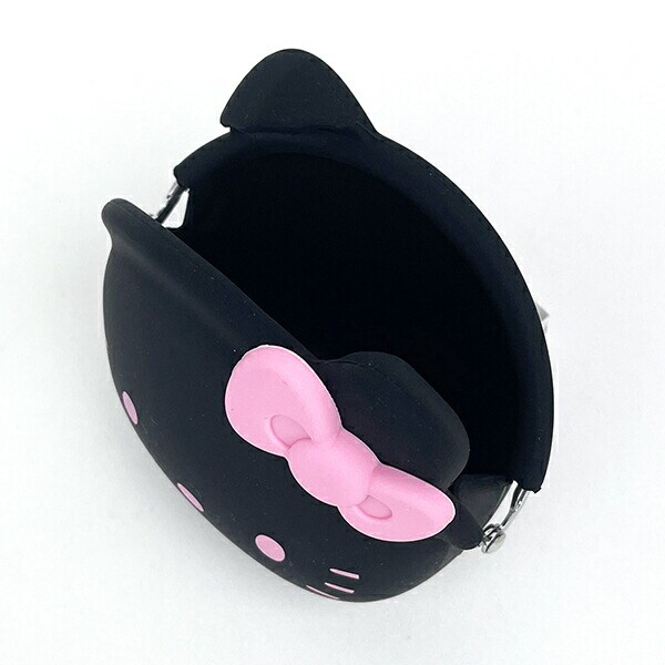 サンリオ ハローキティ フェイス型シリコンがまぐちポーチ mimi POCHI ブラック Sanrio