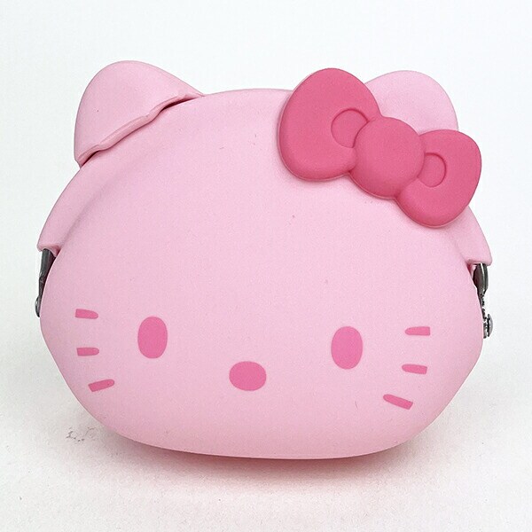 サンリオ ハローキティ フェイス型シリコンがまぐちポーチ mimi POCHI ピンク Sanrio
