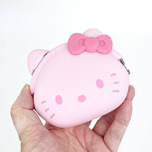 サンリオ ハローキティ フェイス型シリコンがまぐちポーチ mimi POCHI ピンク Sanrio