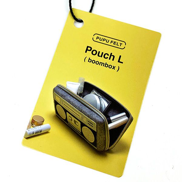 ポーチ ラジカセ(L) PUPU FELT 小物入れ レッド レトロ雑貨