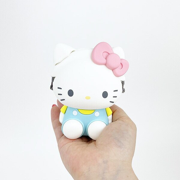 サンリオ ハローキティ お座り型シリコンがまぐちポーチ 3D POCHI ライトブルー Sanrio