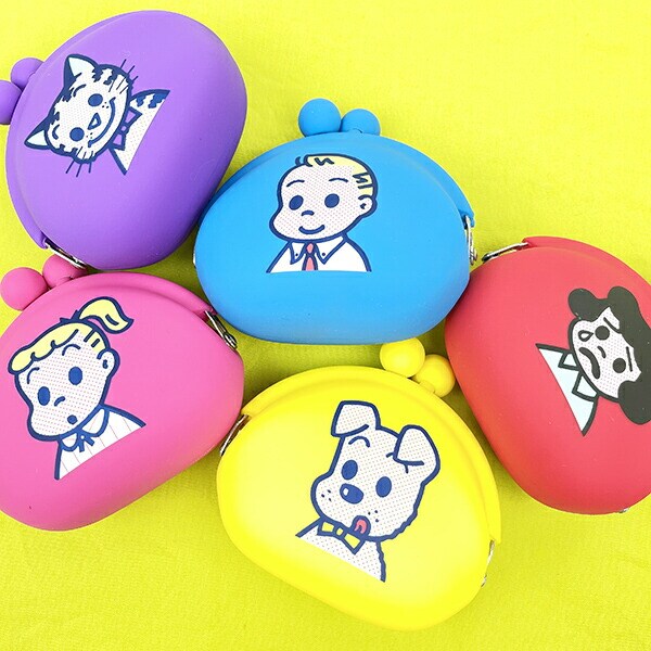 オサムグッズ キャット シリコンがま口ポーチ(パープル) POCHI