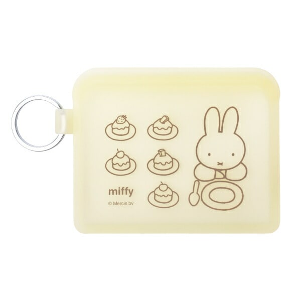 ミッフィー miffy シリコンフラットミニポーチ FLAPPO (ケーキ) アイポリー パスケース