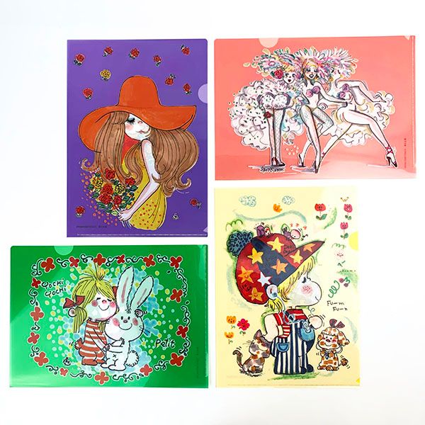 水森亜土 クリアファイル ゆかいな仲間 ファイル 文具 学校 オフィス 亜土ちゃん