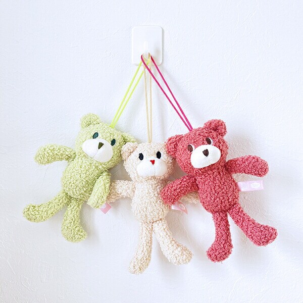 クマアンドベアープロデュース チェコチェコベア ぬいぐるみ (ワインレッド) テディベア ストラップ