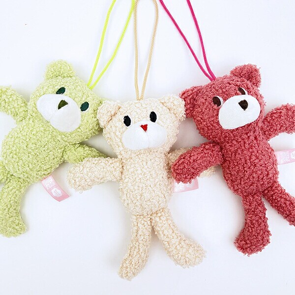 クマアンドベアープロデュース チェコチェコベア ぬいぐるみ (ワインレッド) テディベア ストラップ