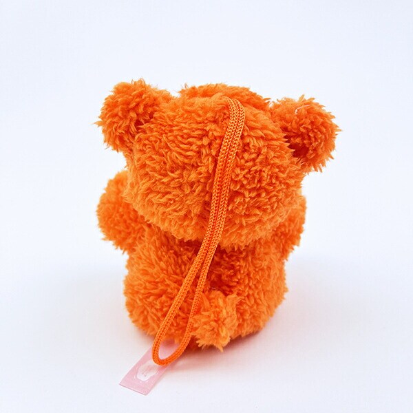 クマアンドベアープロデュース 推しハグベア ぬいぐるみ (ふわふわオレンジ) テディベア ストラップ 缶バッジ