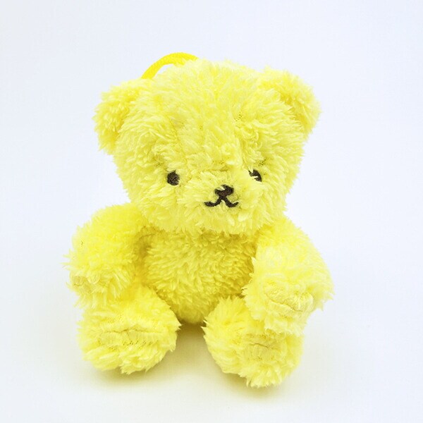 クマアンドベアープロデュース 推しハグベア ぬいぐるみ (ふわふわイエロー) テディベア ストラップ 缶バッジ