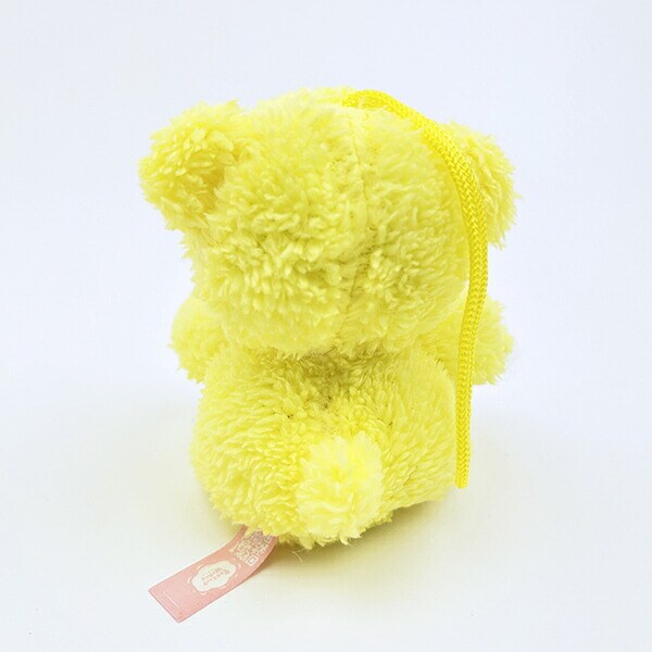 クマアンドベアープロデュース 推しハグベア ぬいぐるみ (ふわふわイエロー) テディベア ストラップ 缶バッジ