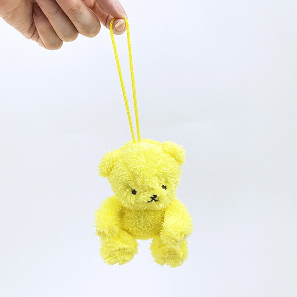 クマアンドベアープロデュース 推しハグベア ぬいぐるみ (ふわふわイエロー) テディベア ストラップ 缶バッジ