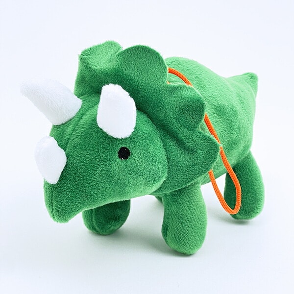 ふわダイナソーコレクション 本格派 トリケラトプス ストラップ付 ぬいぐるみ (グリーン) 恐竜