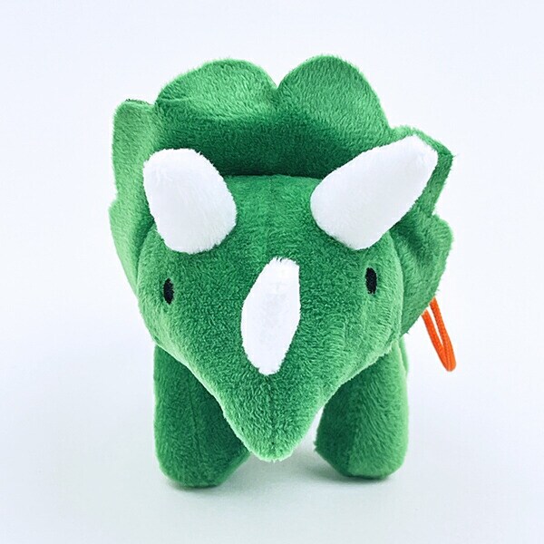 ふわダイナソーコレクション 本格派 トリケラトプス ストラップ付 ぬいぐるみ (グリーン) 恐竜