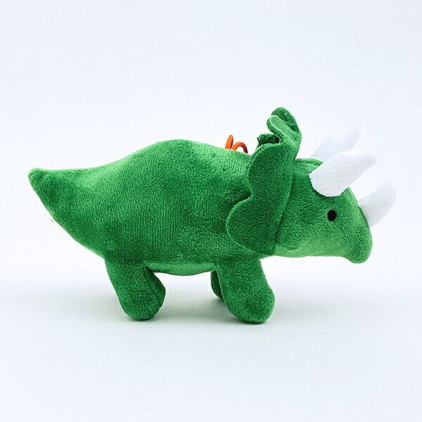 ふわダイナソーコレクション 本格派 トリケラトプス ストラップ付 ぬいぐるみ (グリーン) 恐竜