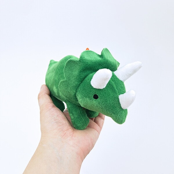 ふわダイナソーコレクション 本格派 トリケラトプス ストラップ付 ぬいぐるみ (グリーン) 恐竜