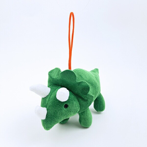 ふわダイナソーコレクション 本格派 トリケラトプス ストラップ付 ぬいぐるみ (グリーン) 恐竜