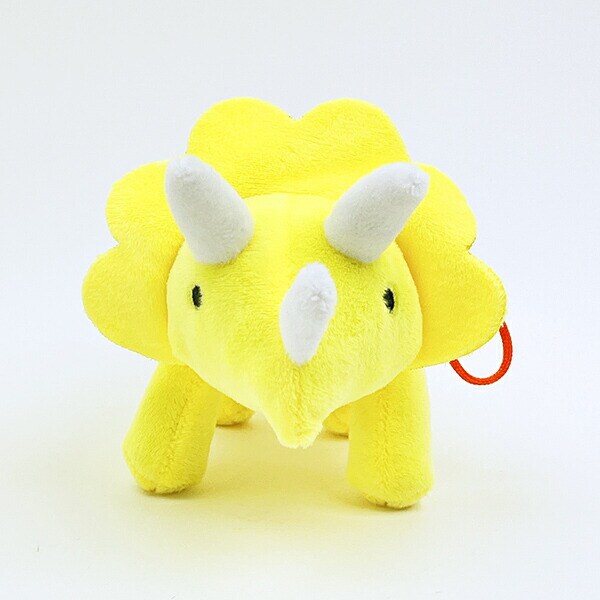 ふわダイナソーコレクション 本格派 トリケラトプス ストラップ付 ぬいぐるみ (イエロー) 恐竜