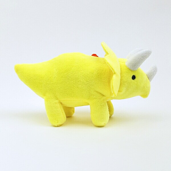 ふわダイナソーコレクション 本格派 トリケラトプス ストラップ付 ぬいぐるみ (イエロー) 恐竜