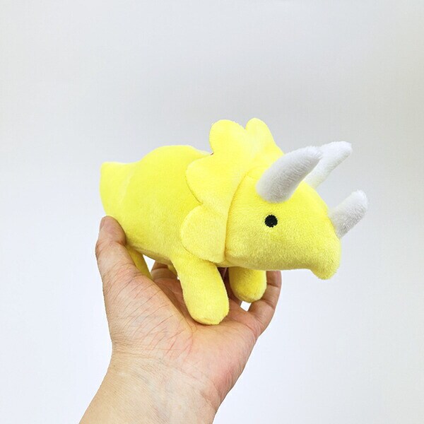 ふわダイナソーコレクション 本格派 トリケラトプス ストラップ付 ぬいぐるみ (イエロー) 恐竜