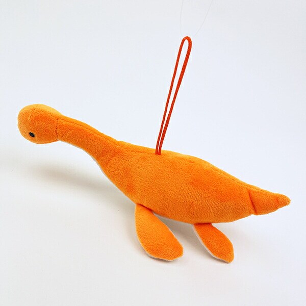 ふわダイナソーコレクション 本格派 プレシオサウルス ストラップ付 ぬいぐるみ (オレンジ) 恐竜