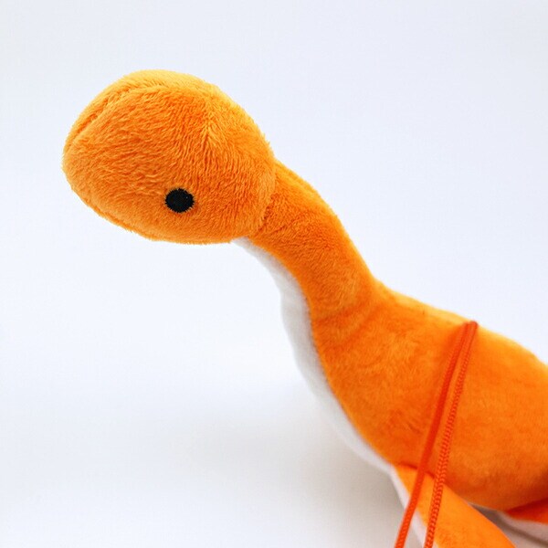 ふわダイナソーコレクション 本格派 プレシオサウルス ストラップ付 ぬいぐるみ (オレンジ) 恐竜