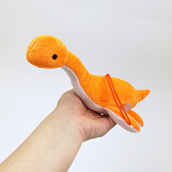 ふわダイナソーコレクション 本格派 プレシオサウルス ストラップ付 ぬいぐるみ (オレンジ) 恐竜