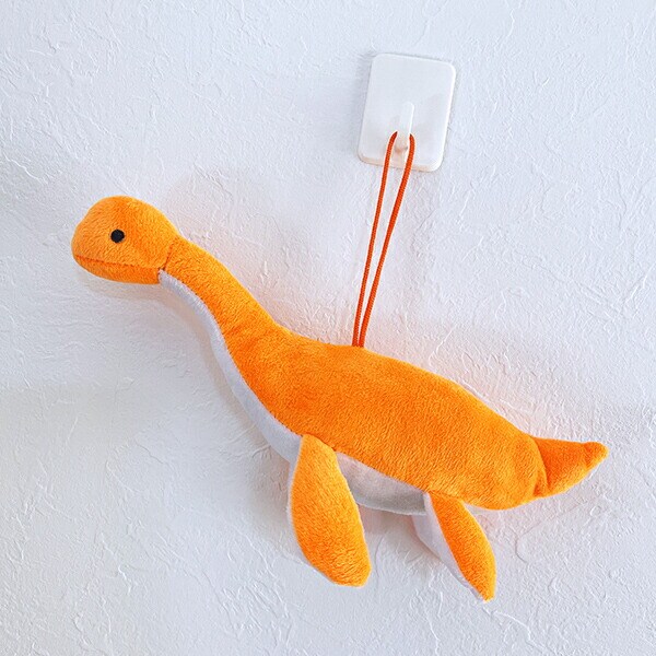 ふわダイナソーコレクション 本格派 プレシオサウルス ストラップ付 ぬいぐるみ (オレンジ) 恐竜
