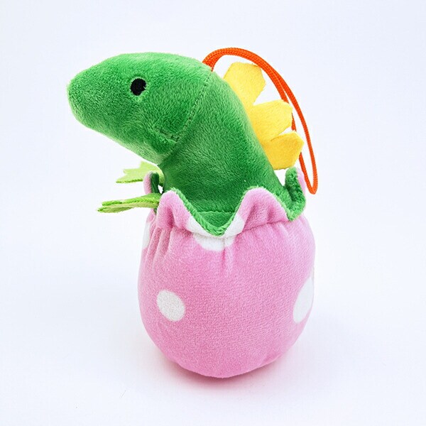 ふわダイナソーコレクション 本格派 たまごステゴサウルス ストラップ付 ぬいぐるみ (ピンクドット) 恐竜