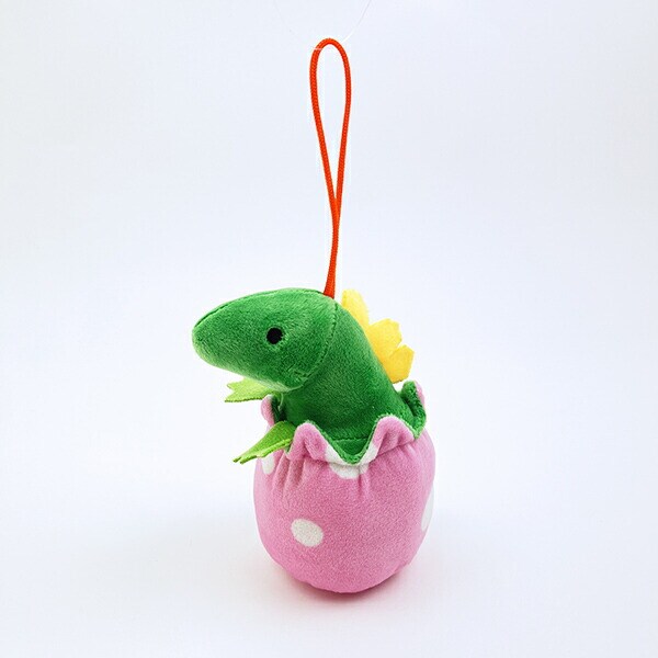ふわダイナソーコレクション 本格派 たまごステゴサウルス ストラップ付 ぬいぐるみ (ピンクドット) 恐竜