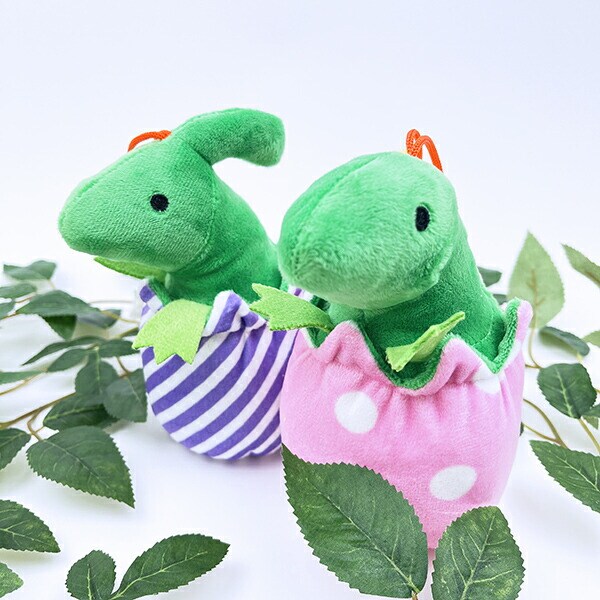 ふわダイナソーコレクション 本格派 たまごステゴサウルス ストラップ付 ぬいぐるみ (ピンクドット) 恐竜