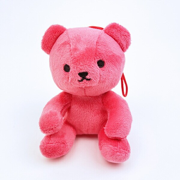 クマアンドベアープロデュース 推しハグベア ぬいぐるみ (レッド) テディベア ストラップ 缶バッジ