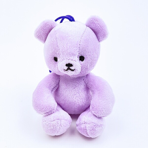 クマアンドベアープロデュース 推しハグベア ぬいぐるみ (パープル) テディベア ストラップ 缶バッジ