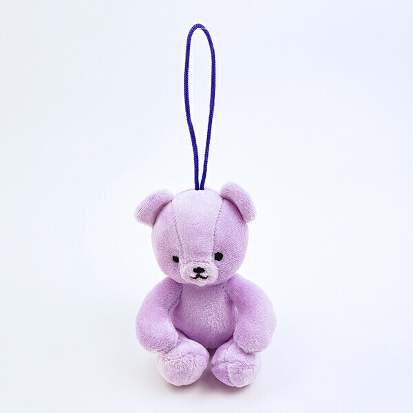 クマアンドベアープロデュース 推しハグベア ぬいぐるみ (パープル) テディベア ストラップ 缶バッジ