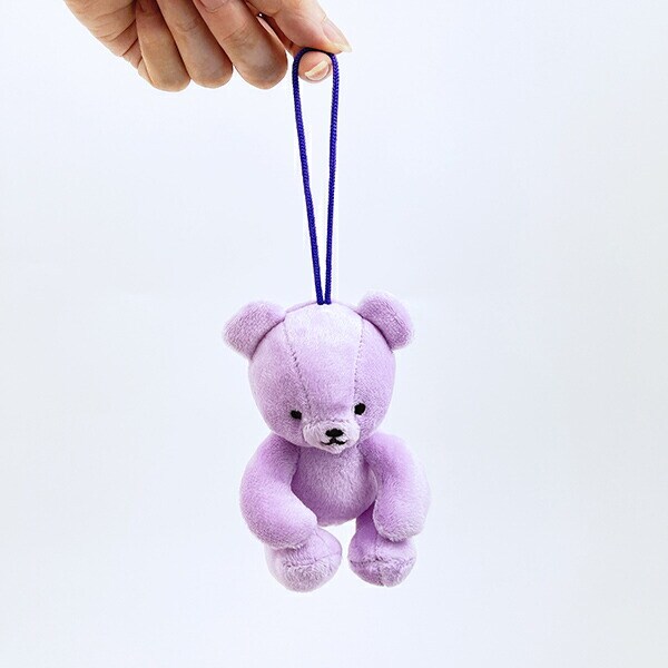 クマアンドベアープロデュース 推しハグベア ぬいぐるみ (パープル) テディベア ストラップ 缶バッジ
