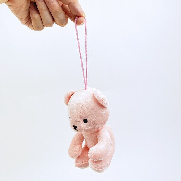 クマアンドベアープロデュース 推しハグベア ぬいぐるみ (ピンク) テディベア ストラップ 缶バッジ