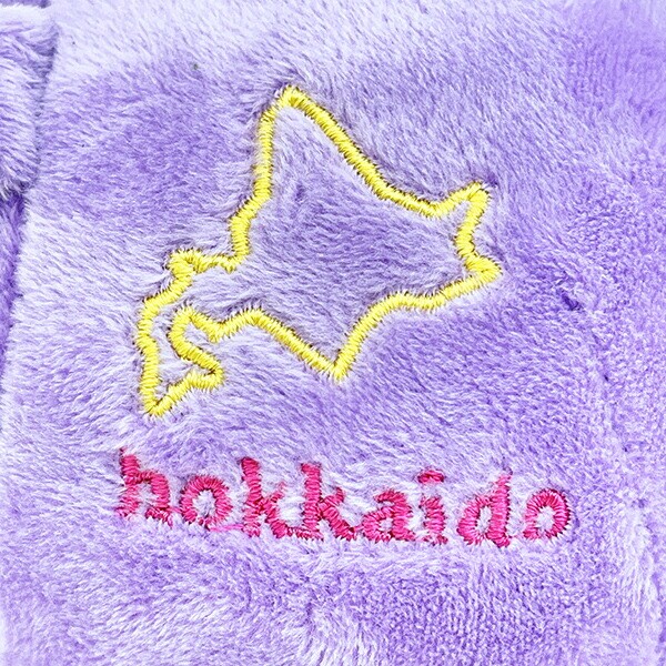 クマアンドベアープロデュース まんまる北海道ベア ぬいぐるみ (ラベンダー) テディベア ストラップ 缶バッジ