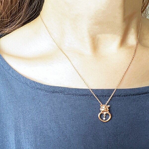 ぷーとん ネックレス ピンクゴールド ダイヤモンド 天然石 ジュエリー