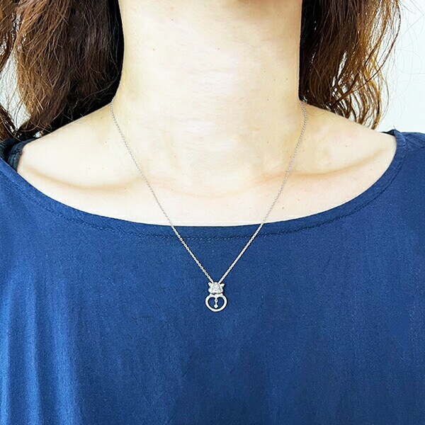 ぷーとん ネックレス ピンクゴールド ダイヤモンド 天然石 ジュエリー