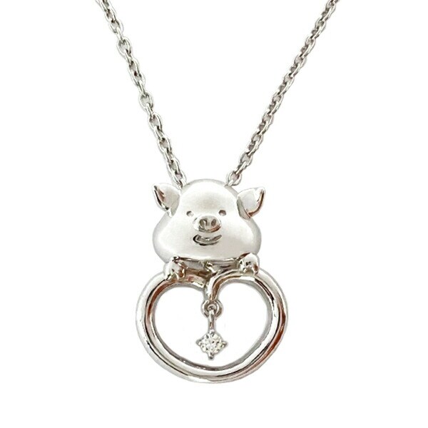 ぷーとん ネックレス シルバー ダイヤモンド 天然石 ジュエリー