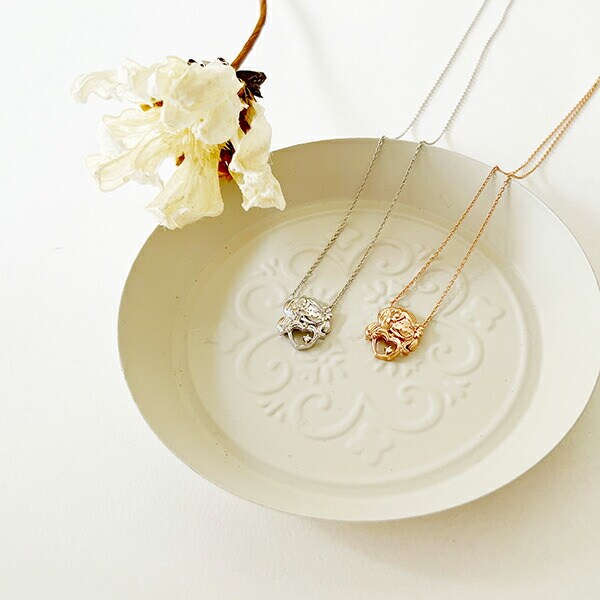 水森亜土 ネックレス ピンクゴールド ダイヤモンド 天然石 ジュエリー