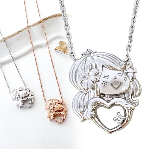 水森亜土 ネックレス シルバー ダイヤモンド 天然石 ジュエリー