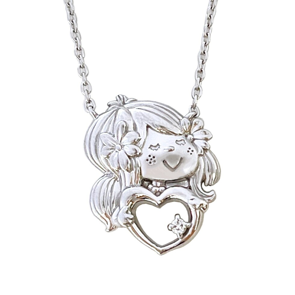 水森亜土 ネックレス シルバー ダイヤモンド 天然石 ジュエリー