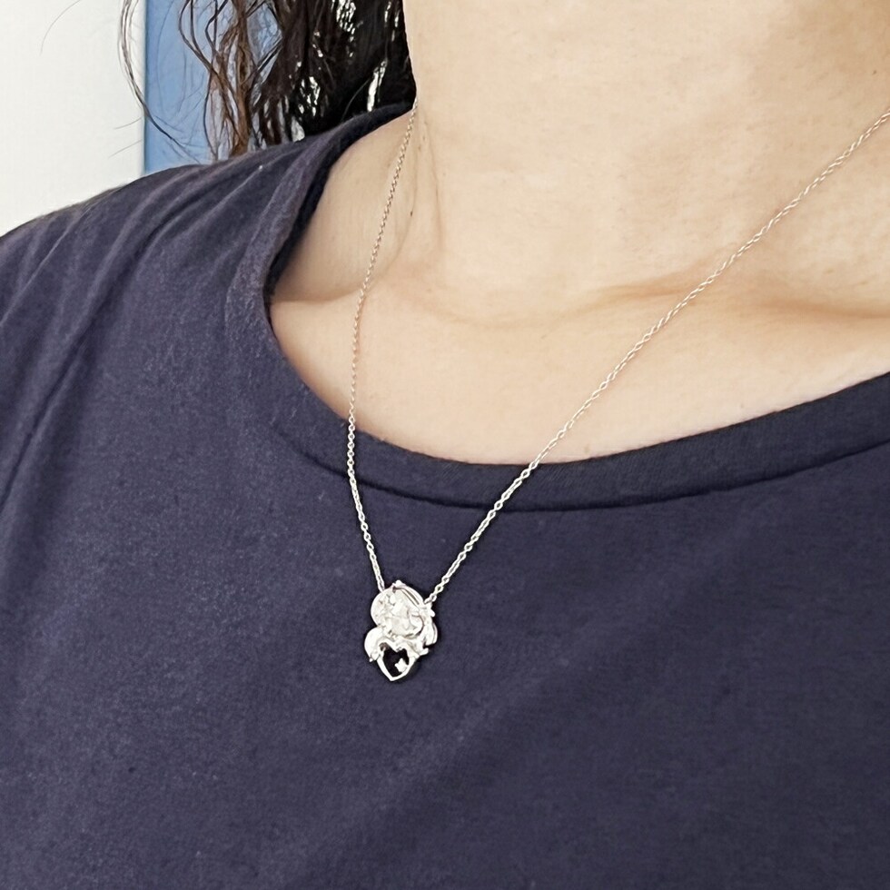 水森亜土 ネックレス シルバー ダイヤモンド 天然石 ジュエリー