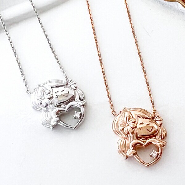 水森亜土 ネックレス シルバー ダイヤモンド 天然石 ジュエリー